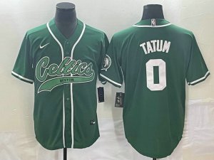 Maillot de Basket #0 Tatum Boston Celtics baseball Vert